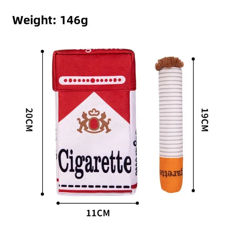 Cigarettes Dog Toy Imitation Cigar Giggles Sound Self-Entertaining Chew-Resistant Plush Grinding Teeth Small Dogs Medium Dogs