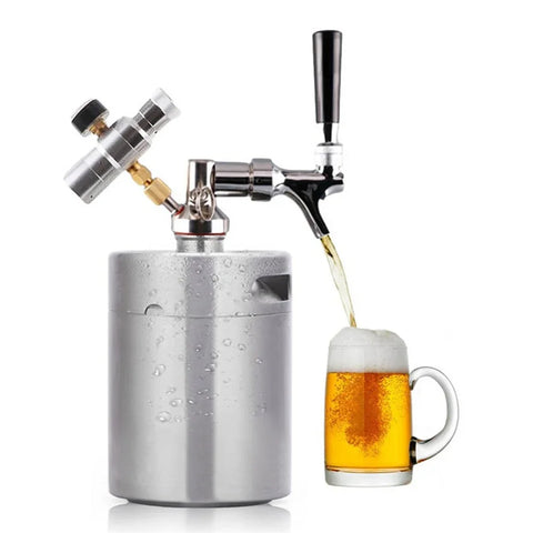 Stainless Steel Beer Kegs Tabletop Brewer Easy-to-operate Beater Suitable for Family Gatherings, Bars and Outdoor Travel