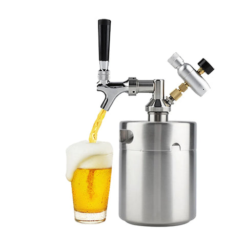 Stainless Steel Beer Kegs Tabletop Brewer Easy-to-operate Beater Suitable for Family Gatherings, Bars and Outdoor Travel