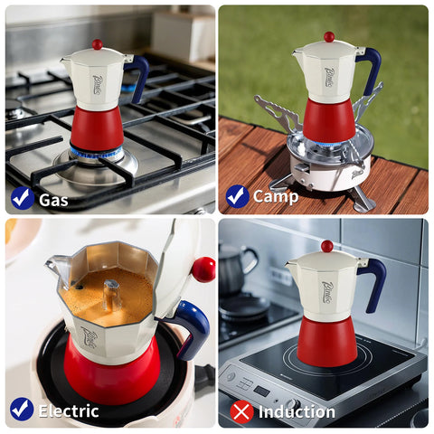 BINCOO 150ml/300ml Moka Pot，Coffee Pots，Mocha Pots，Stovetop Espresso Maker，Italian Coffee Maker，Stovetop Espresso Coffee Maker