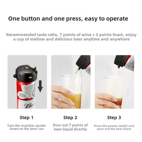 Battery version Portable Electric Beer Machine Canned Beer Into Delicious Tasty Ultra-Fine Foam Ultrasonic vibration Aerators